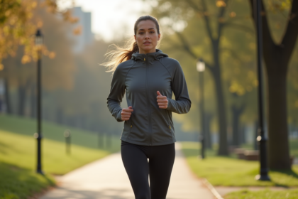 Femme sportive en plein air lors d'une matinée dynamique