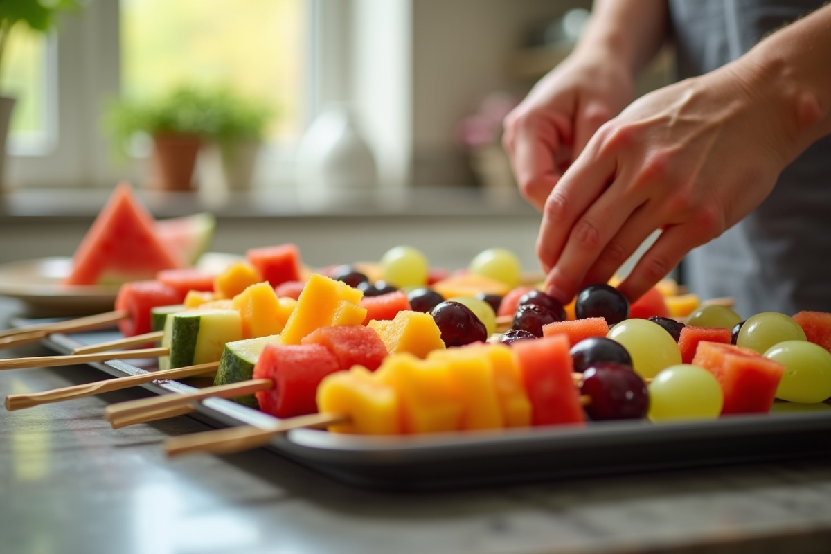 brochettes fruits